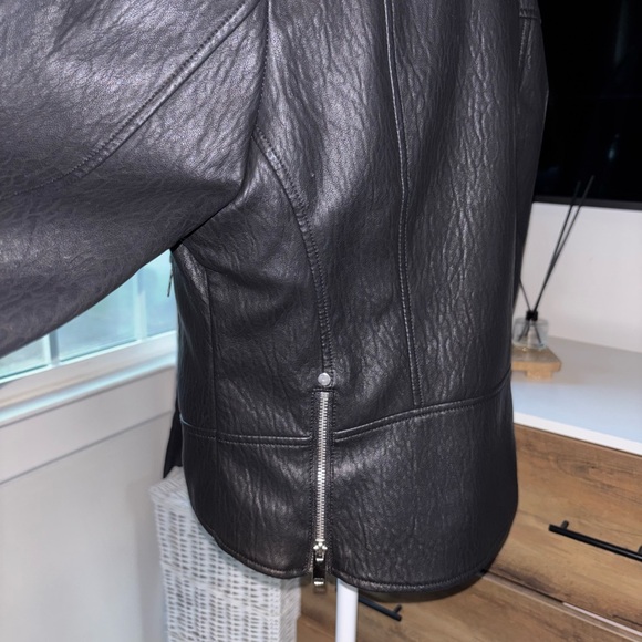 French Connection Black Leather Jacket - Picture 4 of 8